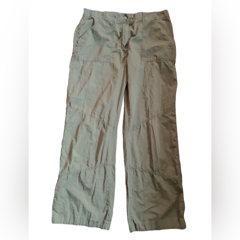 Chicos Wide Leg Army Green Parachute Pant